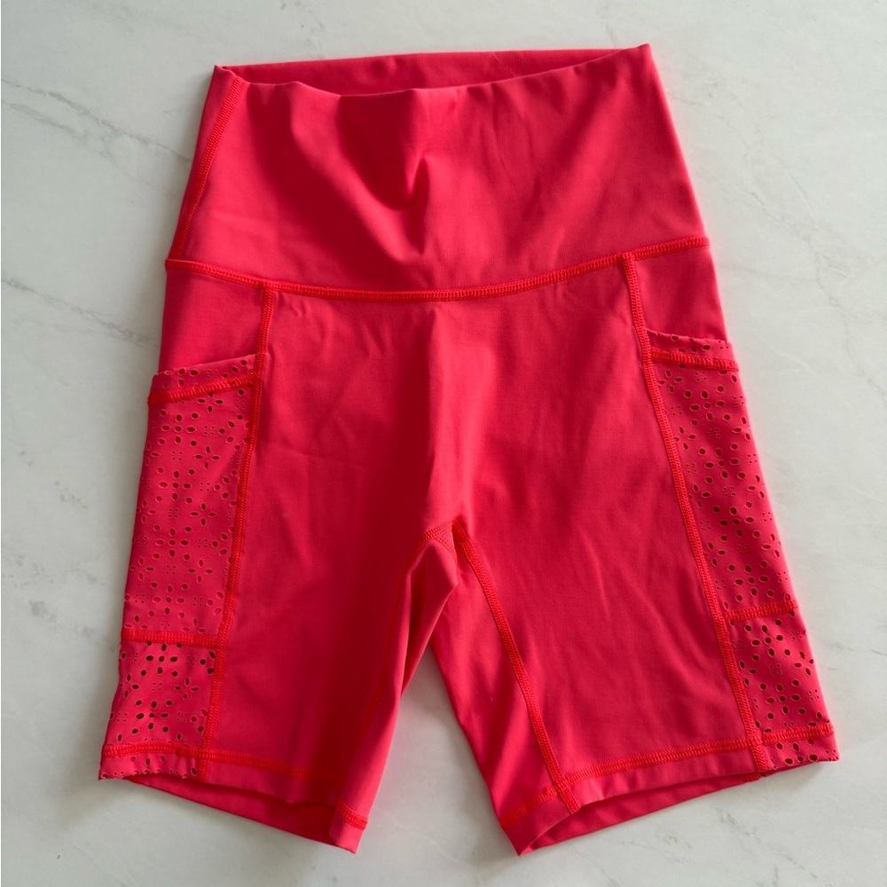 NWOT Aerie High Rise Bike Shorts Coral